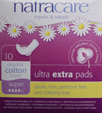 Natra Care Organic Cotton Cover Super-10 Ultra Extra Pads