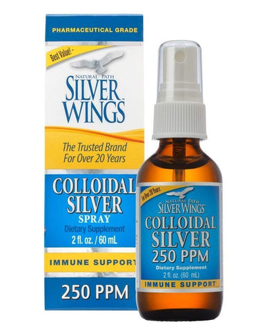 Natural Path Silver Wings Colloidal Silver Spray Immune Support 250 PPM-2 Oz