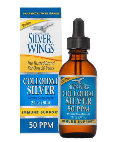 Natural Path Silver Wings Colloidal Silver Spray Immune Support 50 PPM-2 Oz