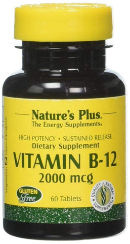 Natures Plus Vitamin B12 With Methylcobalamin 2000 Mcg-60 Tablets