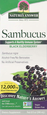 Nature's Answer Sambucus Black Elderberry Alcochol Free 12000 Mg- 8 Oz