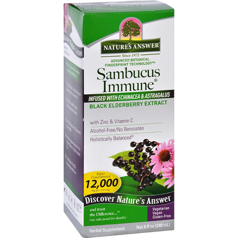 Nature's Answer Sambucus Immune Black Elderberry Alcochol Free 12000 Mg- 8 Oz