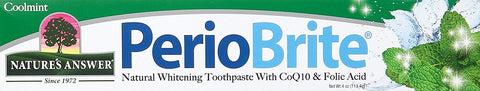 Nature's Answer Perio Brite Natural Brightening Toothpaste With CoQ10 & Folic Acid Coolmint-4 Oz