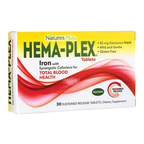 Natures Plus Hema-Plex With 85 Mg Iron Sustained Release-30 Tablets