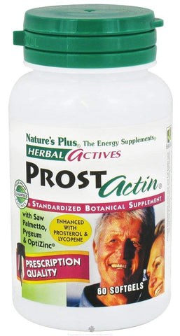 Natures Plus ProstActin With Saw Palmetto, Pygeum & Optizinc-60 Softgels