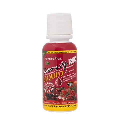 Natures Plus Source Of Life Red Multivitamin & Mineral Mixed Berry Flavor-8 Oz