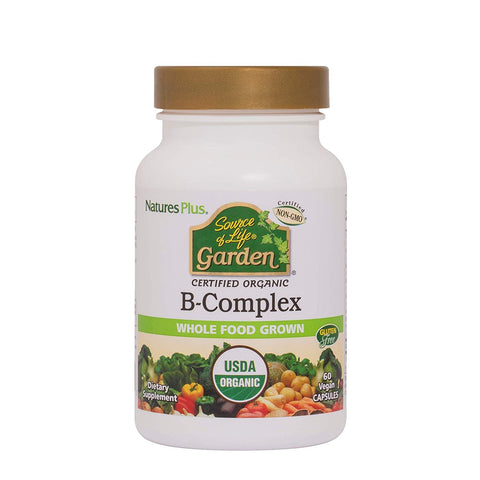 Natures Plus Organic B-Complex Whole Food Grown-60 Vegan Capsules