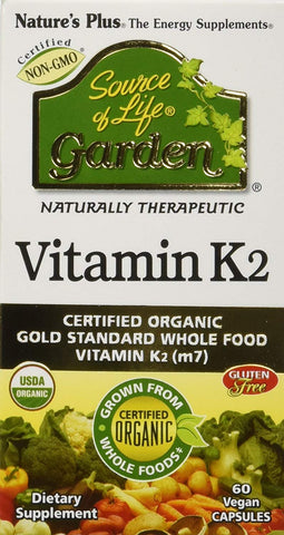 Natures Plus Vitamin K2 Organic Gold Standard-60 Vegan Capsules