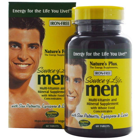 Natures Plus Source Of Life Men Multivitamin & Mineral Iron Free-60 Tablets