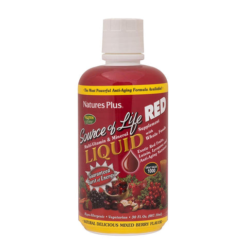 Natures Plus Source Of Life Red Multivitamin & Mineral Mixed Berry Flavor-30 Oz