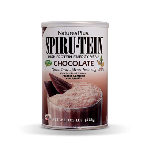 Natures Plus Spiru-Tein Protein Complex With Spirulina Chocolate Flavor-1.05 Lbs