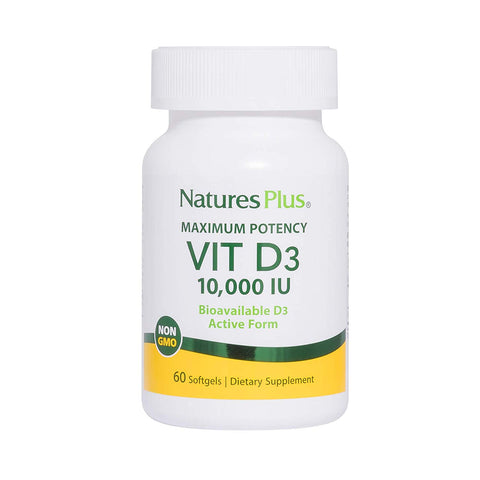 Natures Plus Maximum Potency Vit D3 10,000 IU-60 Softgels