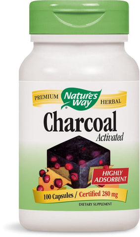 Nature's Way Activated Charcoal Highly Adsorbent 280 Mg-100 Capsules