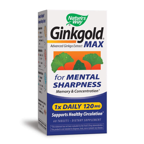 Nature's Way Ginkgold Max For Mental Sharpness 120 Mg-60 Tablets