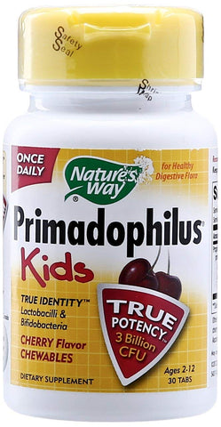 Nature's Way Primadophilus Kids Probiotic Cherry Flavor-30 Tablets