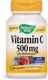 Nature's Way Vitamin C 500 with Bioflavonoids, Capsules, 100-Count