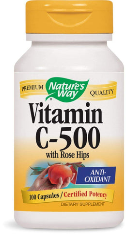 Nature's Way Vitamin C-500 With Rosehips-100 Capsules