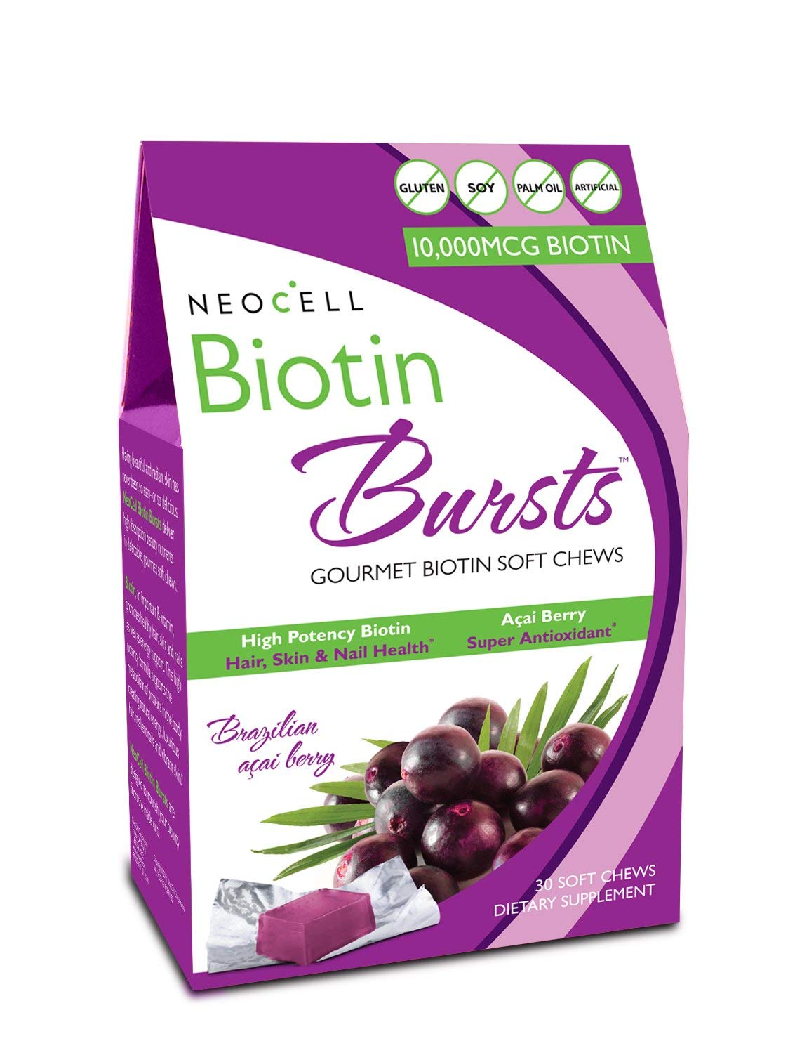 Biocell Chews Neo Cell Biotin Bursts Brazilian Acai Berry-30 Soft Chews – The ...