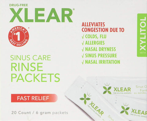 Xlear Sinus Care Solution Packets Fast Relief-20 Count/ 6 Gram Packets