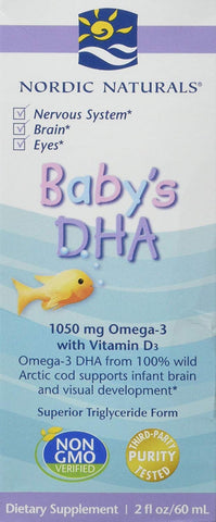 Nordic Naturals Baby's DHA 1050 Mg Omega 3 With Vitamin D3-2 Oz