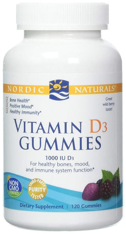 Nordic Naturals Vitamin D3 1000 IU Wild Berry Taste-120 Gummies