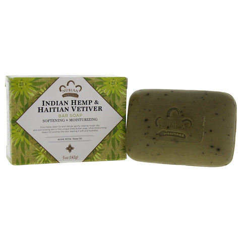 Nubian Heritage Indian Hemp & Haitian Vetiver Bar Soap With Neem Oil-5 Oz