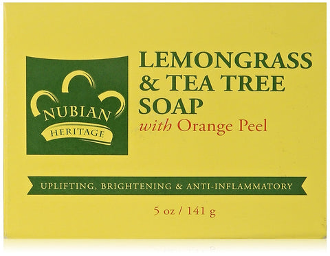 Nubian Heritage Lemongrass & Tea Tree Bar Soap With Orange Peel-5 Oz
