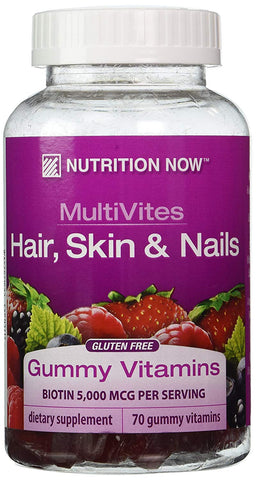 Nutrition Now Multivites Hair, Skin & Nails Biotin 5000 Mcg-70 Gummy Vitamins