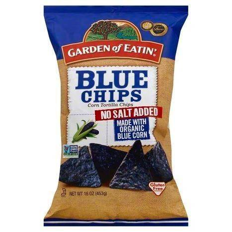 Garden of Eatin Tortilla Chips, Corn, Blue Chips, No Salt Added - 16 Ounces
