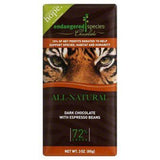 Endangered Species Dark Chocolate, with Espresso Beans - 3 Ounces