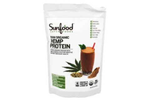 SunFood Superfoods Hemp Protein, Raw Organic - 8 Ounces