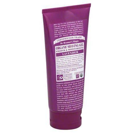 Dr Bronners Shaving Gel, Organic, Lavender - 7 Ounces