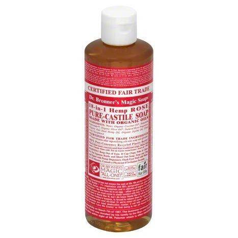 Dr Bronners Soap, Pure-Castile, 18-in-One Hemp Rose - 16 Ounces