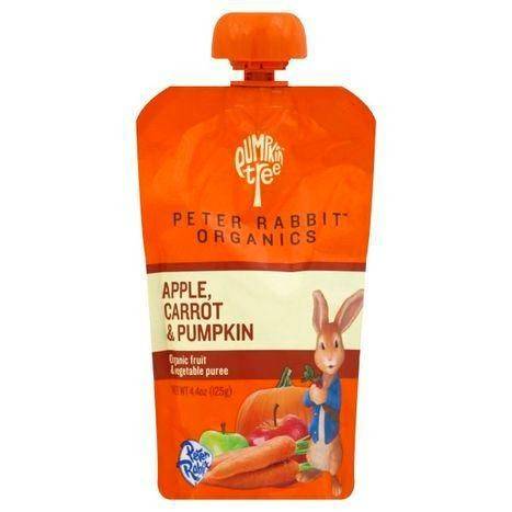 Pumpkin Tree Peter Rabbit Organics Fruit & Vegetable Puree, Organic, Apple, Carrot & Pumpkin - 4.4 Ounces