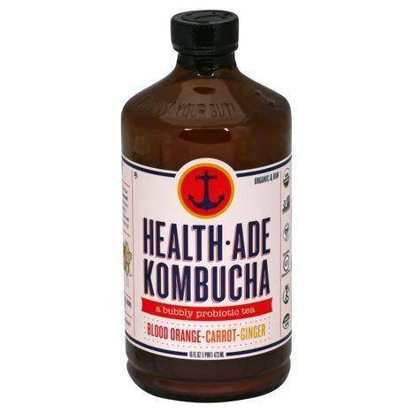 Health Ade Kombucha, Organic, Blood Orange-Carrot-Ginger - 16 Ounces