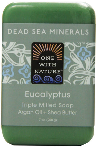 One With Nature Eucalyptus Triple Milled Soap Argan Oil & Shea Butter-7 Oz