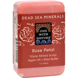 One With Nature Rose Petals Triple Milled Soap Argan Oil & Shea Butter-7 Oz