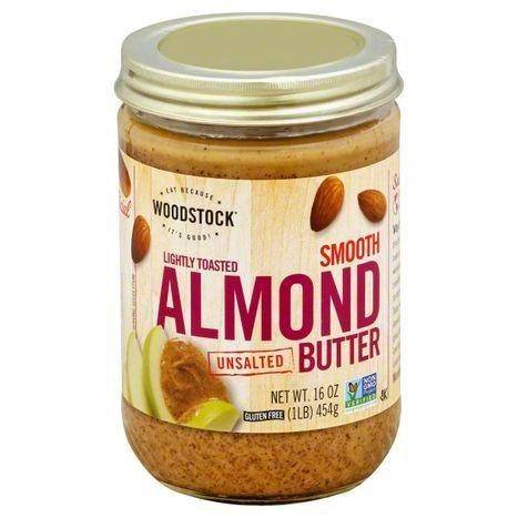 Woodstock Almond Butter, Unsalted, Smooth - 16 Ounces