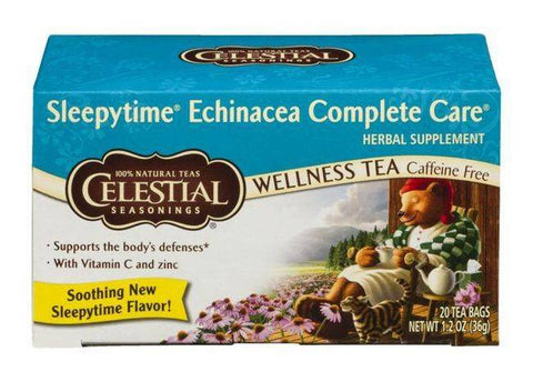 Celestial Seasonings Tea, Sleepytime Echinacea Complete Care, Caffeine Free, Bags - 20 Count