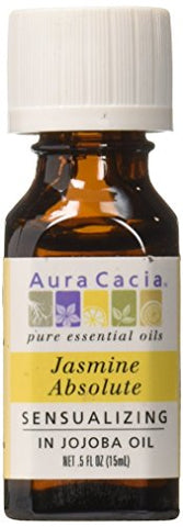 Aura Cacia Jasmine Absolute Sensualizing in Jojoba Oil-0.5 Oz