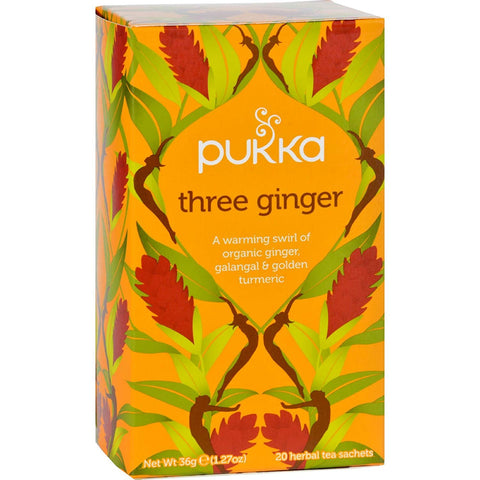 Pukka Three Ginger Tea 20 Herbal Tea Sachets-1.27 Oz