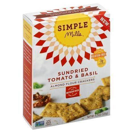 Simple Mills Crackers, Almond Flour, Sundried Tomato & Basil - 4.25 Ounces