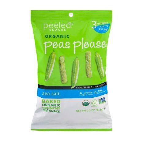 Peeled Peas Please Crunchy Pea Snack, Baked, Organic, Sea Salt - 3.3 Ounces