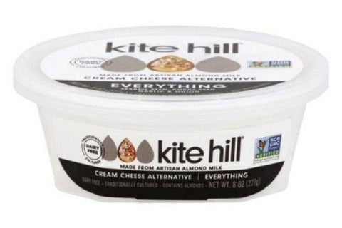 Kite Hill Spread, Almond Milk Cream Cheese Style, Everything - 8 Ounces