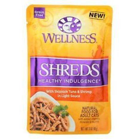 Wellness Healthy Indulgence Shreds With Skipjack Tuna & Shrimp in Light Sauce - 3 Ounces