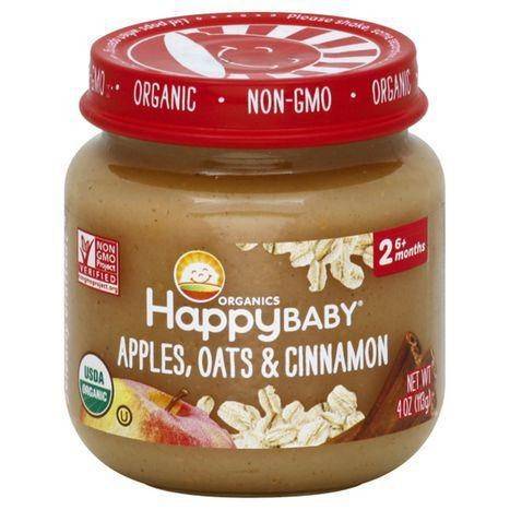 Happy Baby Organics Apples, Oats & Cinnamon, Organic - 4 Ounces