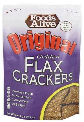 Foods Alive Golden Flax Crackers, Regular - 4 Ounces