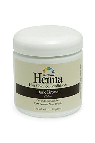 Rainbow Henna Hair Color & Conditioner Dark Brown-4 Oz