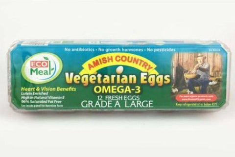 EcoMeal Amish Country Vegetarian Eggs, Omega-3, Grade A Large - Dozen