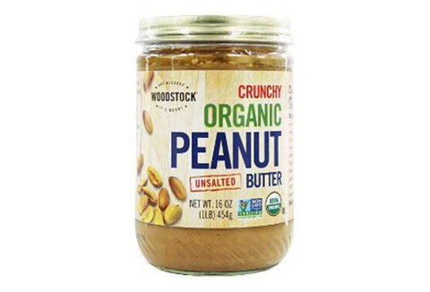 Woodstock Farms Peanut Butter Organic Crunchy Unsalted - 16 Ounces